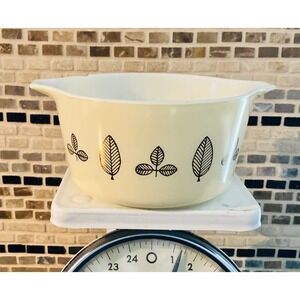 Vtg Pyrex Buffet Twin Gold Leaf Cinderella Casserole Dish #473